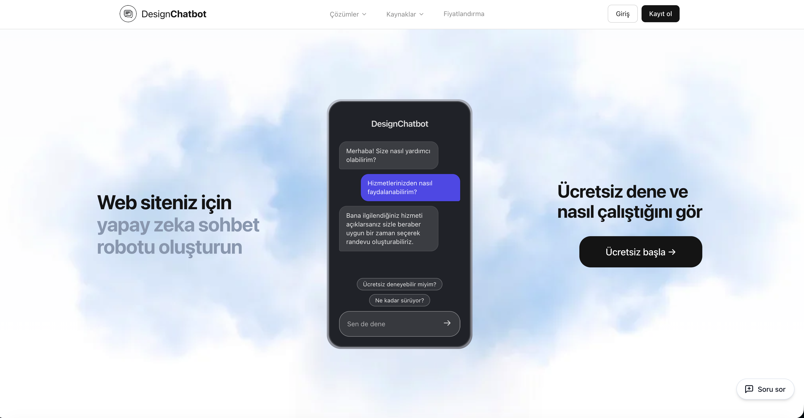 Before — generic AI chatbot landing page